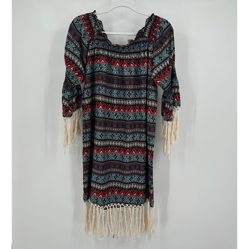 R Cinco Ranch Womens Boho Southwestern Dress Sz XL Aztec Gypsy Western Eclectic